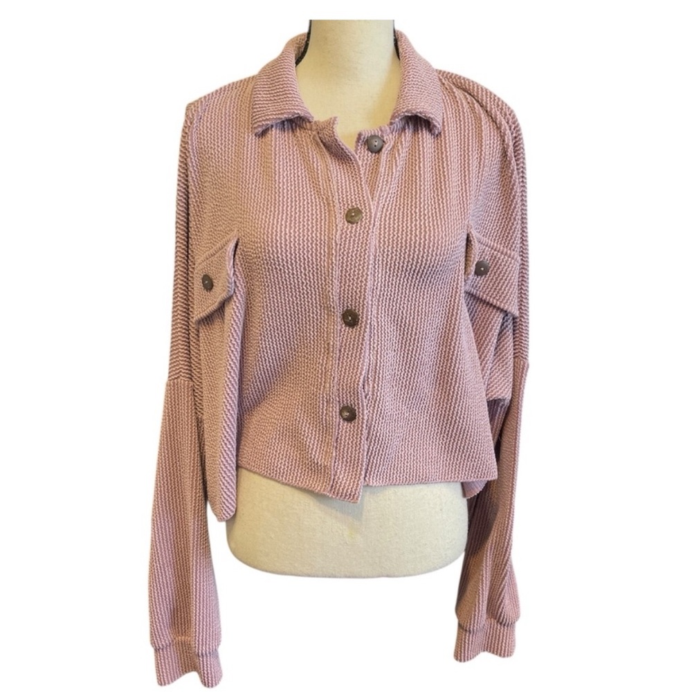 NWT Altar’d State cropped button up shirt lilac